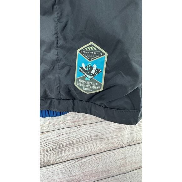 Columbia Omni-Tech Rain jacket Mens XLT Blue Black Full Zip Packable - Picture 9 of 16